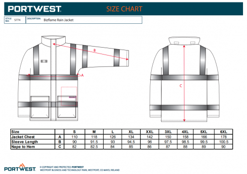 Jacheta Bizflame Rain Multi Lite, portocaliu, regular, Portwest